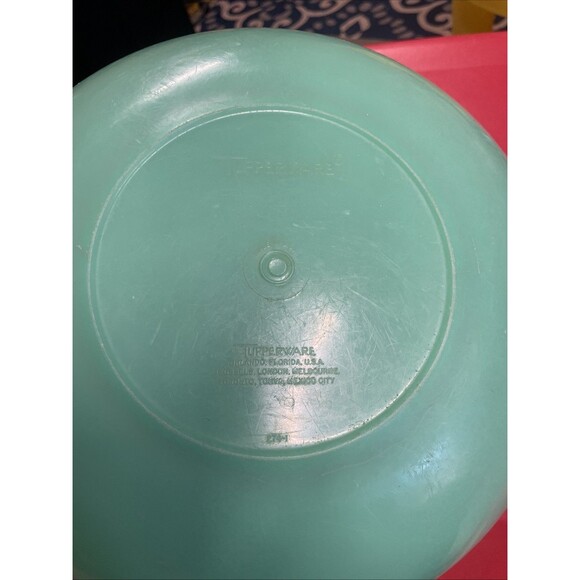 Tupperware Vintage FixNMix Bowl Green #274-1 With Clear Lid #224-16 USA - Picture 3 of 6